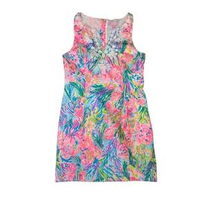 Lilly Pulitzer Gabby Shift Dress Fan Sea Pants Size 2